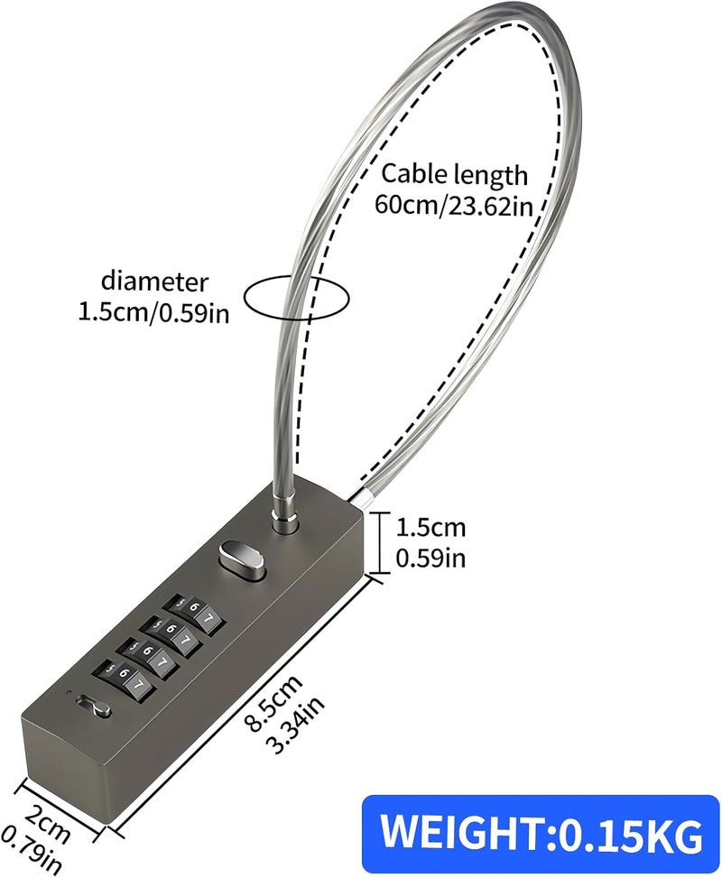 Histure gate Locks for Outdoor Fence gate Lock Locker Lock Bike Cable Chain Combination Outdoor - Image 1
